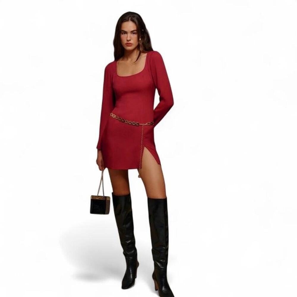 Reformation Eleny red mini dress